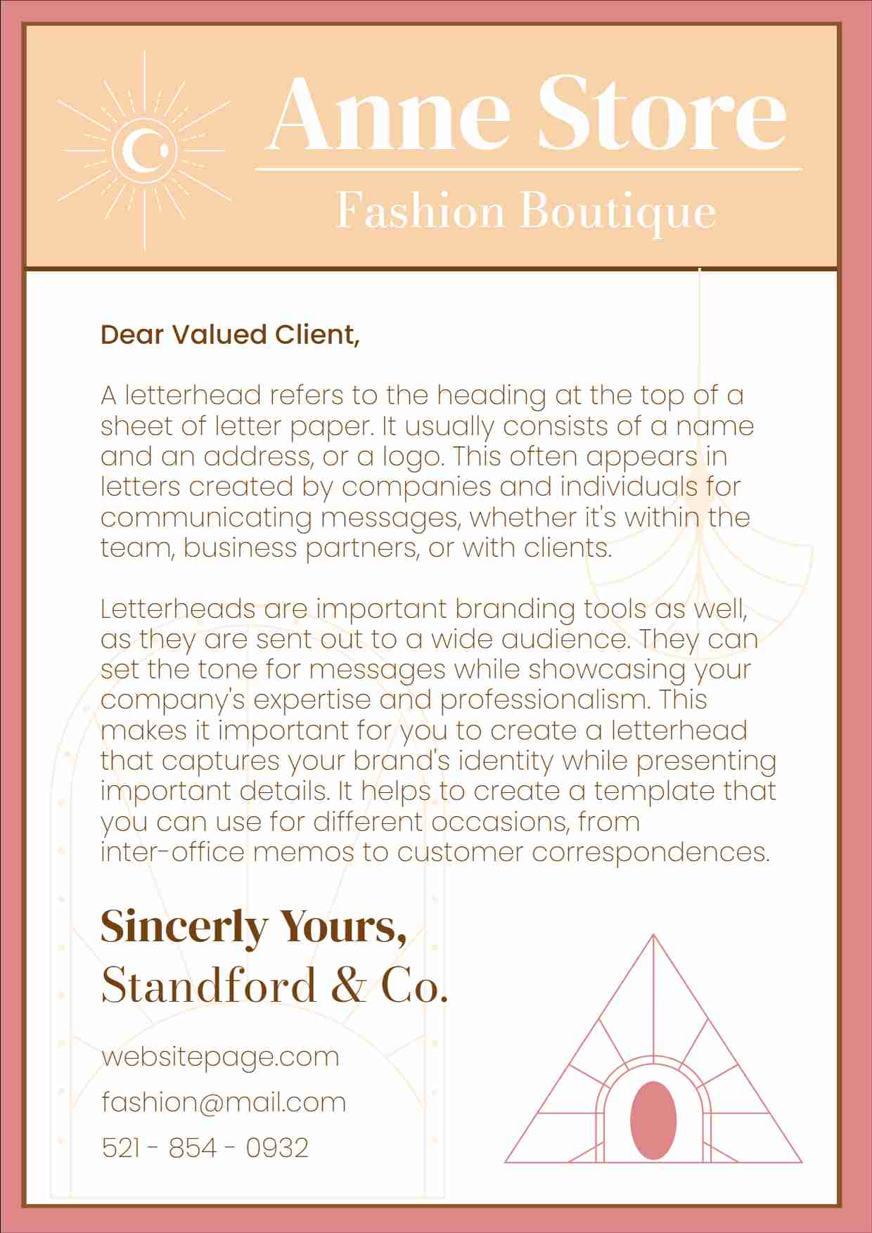 Fashion Boutique Letterhead