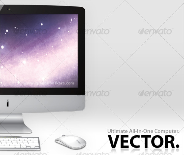 Flat Computer Vector Illustration