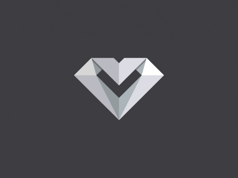 Flat Diamond Origami Logo