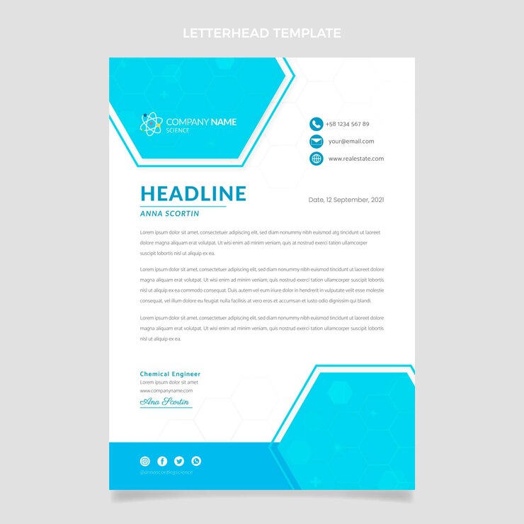 Flat Science Letterhead Template