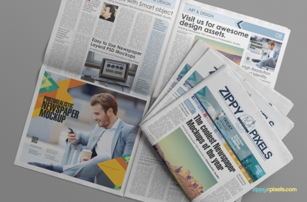 Free Newspaper PSD Mockup