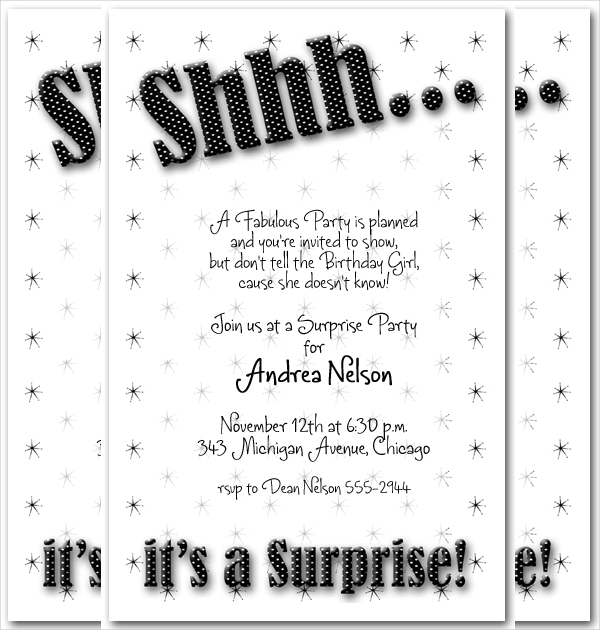 Free Surprise Party Invitation
