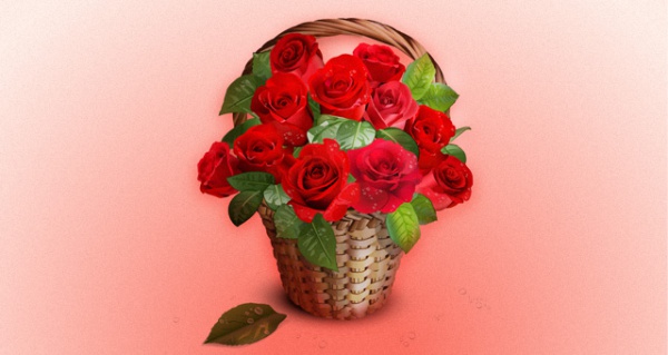 Free Vector Roses Basket