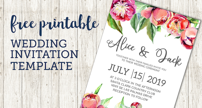 Free Wedding invitation Template