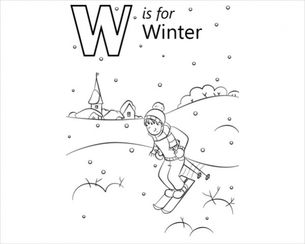 Free Winter Coloring Page for Adults