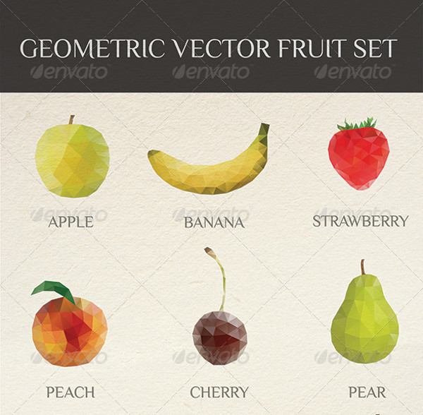 Geometric Vector Fruit Art