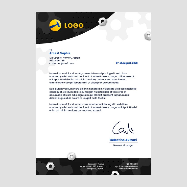 Gradient Car Repair Shop Services Letterhead Template