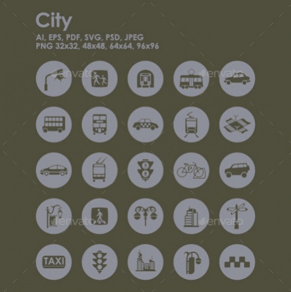 Highly Editable City Icons