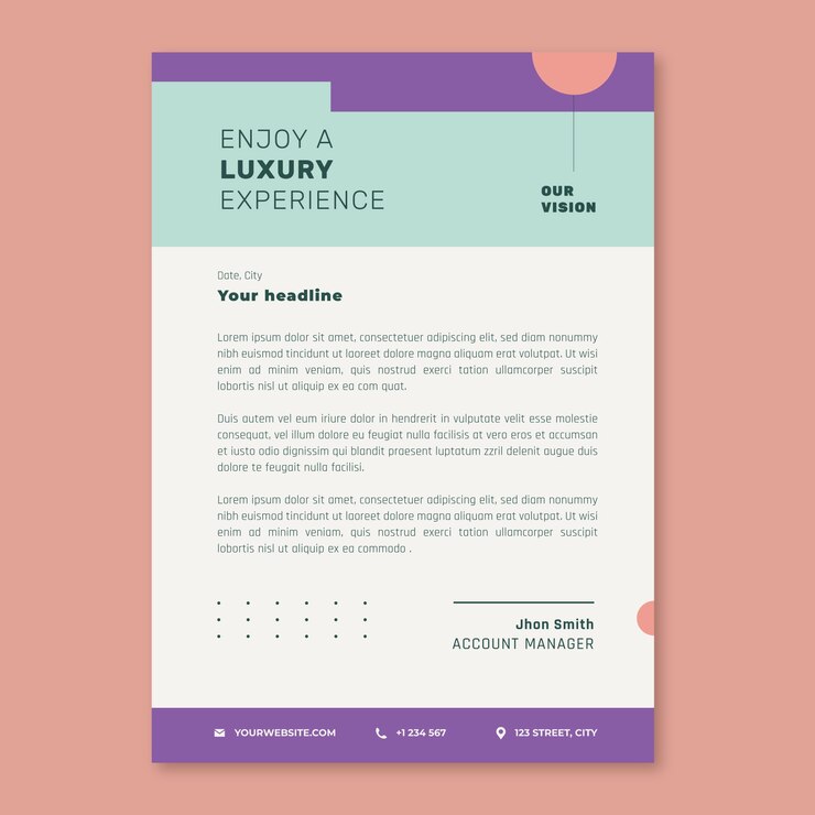 Hotel Letterhead Template Design