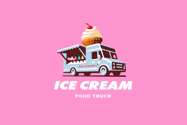 Ice Cream Food Truck Logo