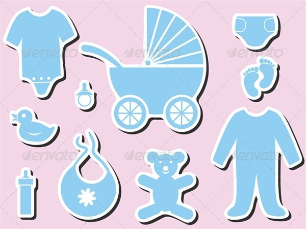 Minimal Baby Shower Icon Set