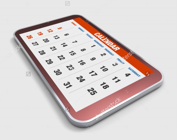 Mobile Phone Calendar Design