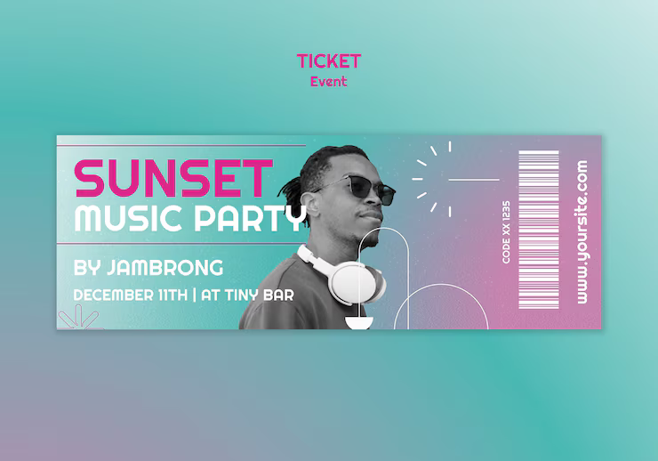 Music Event Ticket Template Design