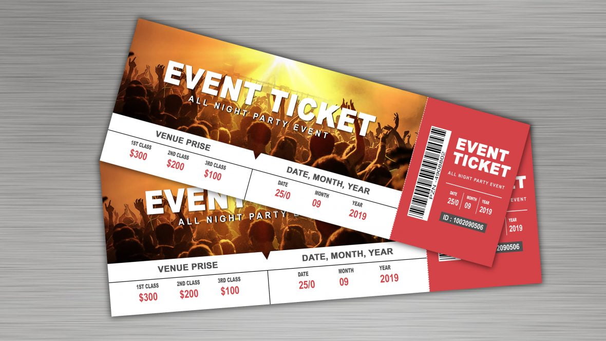 Musical DJ Party Event Ticket Design Template