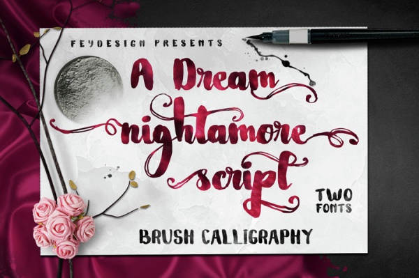 Nightamore Brush Calligraphy