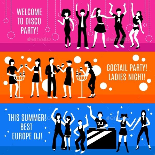 Printable Disco Party Banner Design