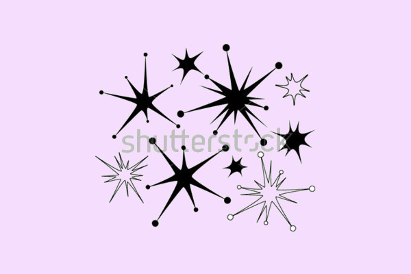 Retro Outline Star Clipart Design