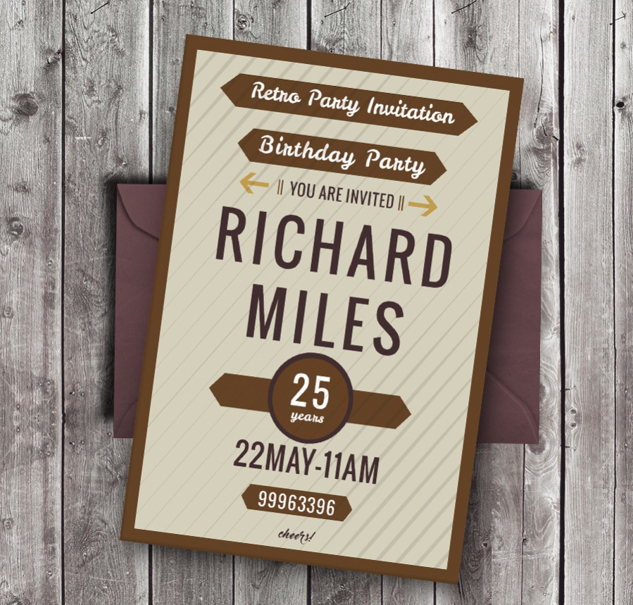 retro party invitation template