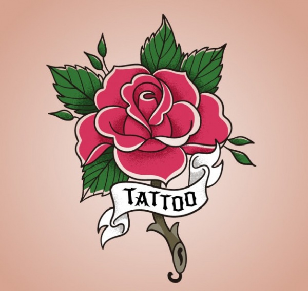 Rose Flower Tattoo Illustration