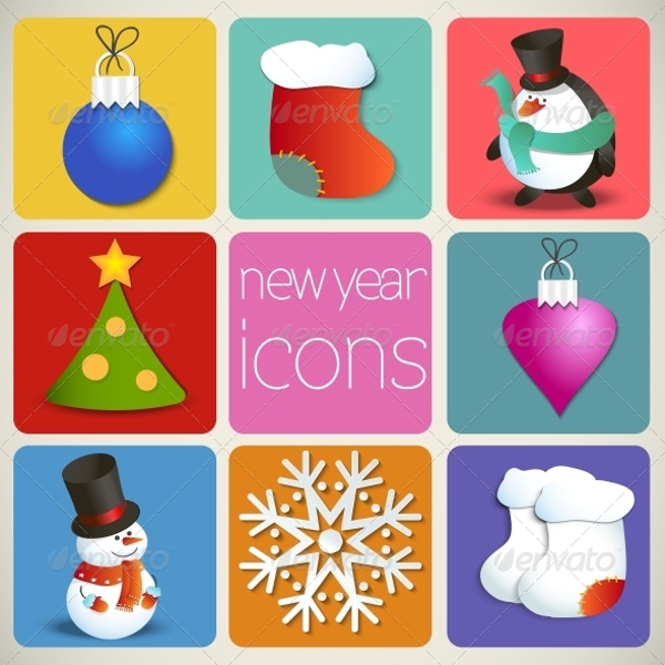 Set Of New Year Icons