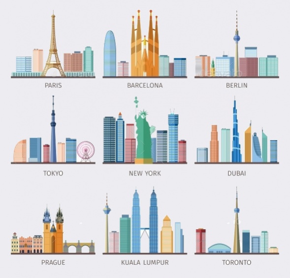 Skyline City Icons For Download