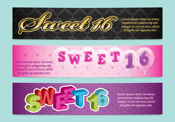 Sweet 16 Teen Event Banners