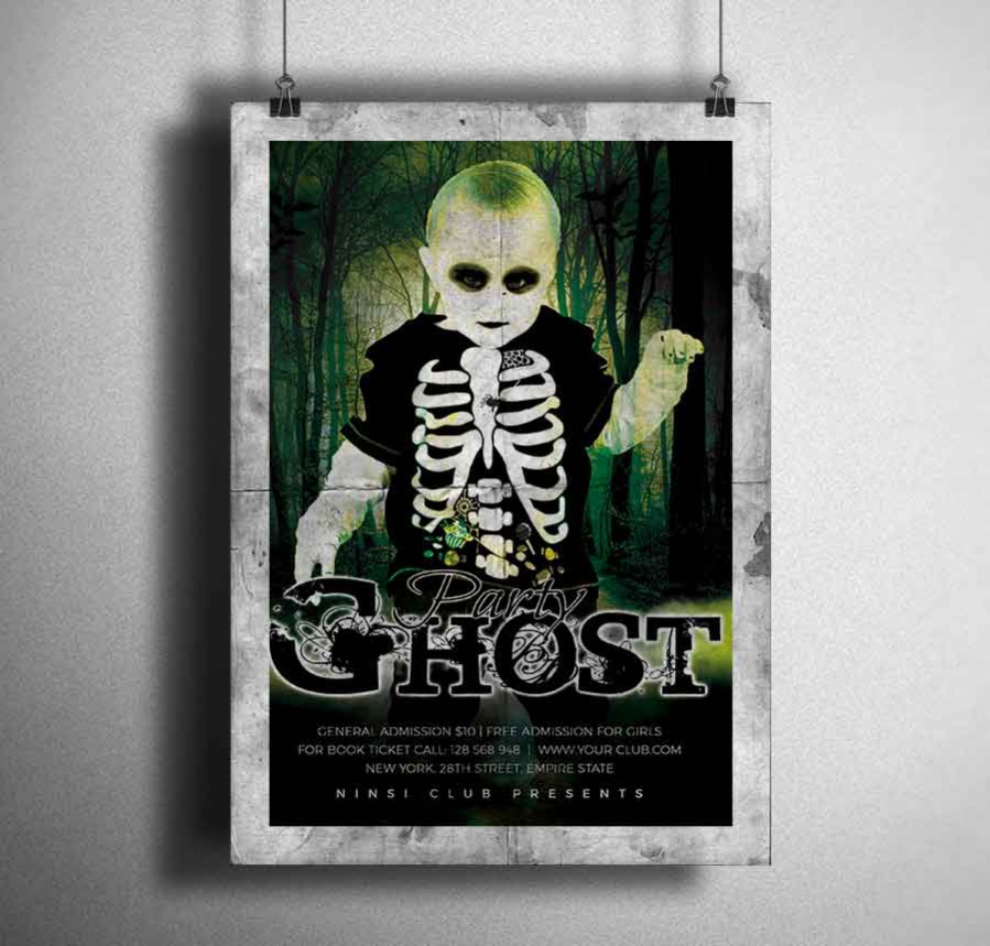 terrific ghost party poster