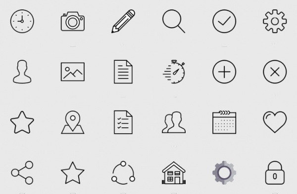 Thin Outlined Setting icons