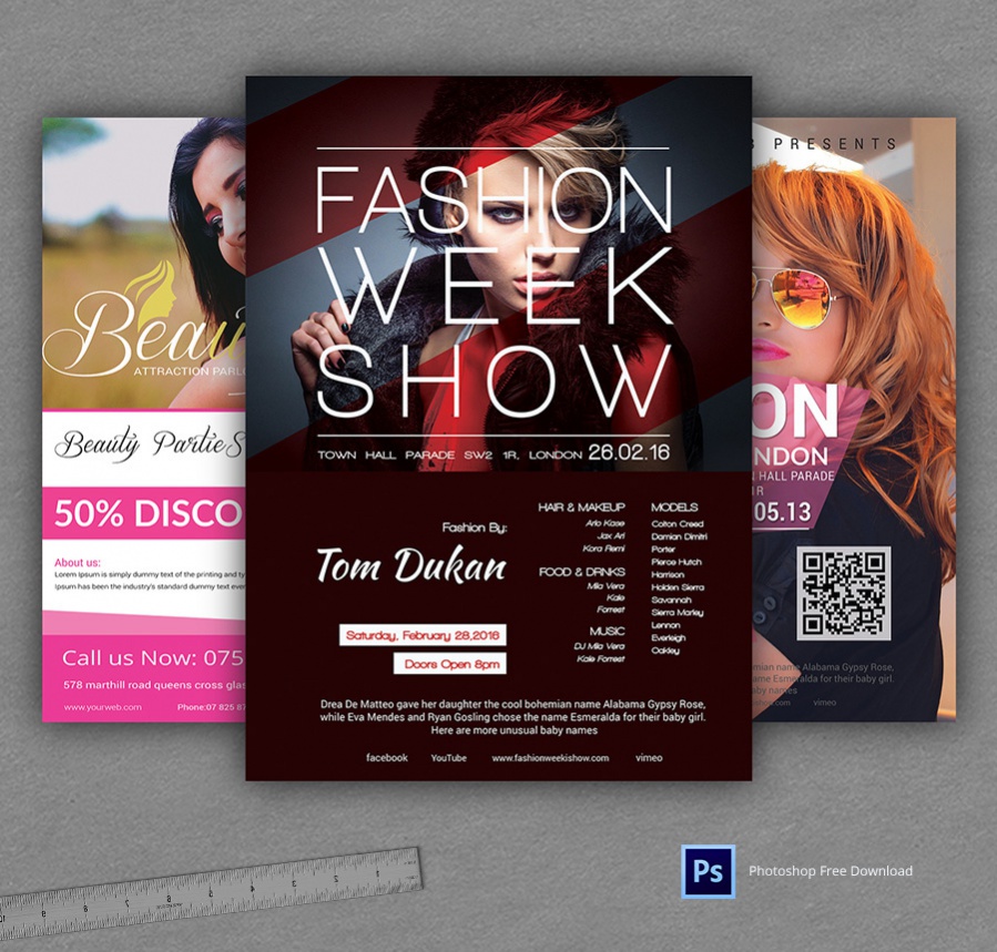 trendy fashion flyer template