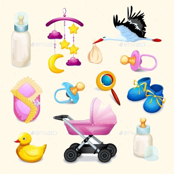 Vector Baby Shower Icons