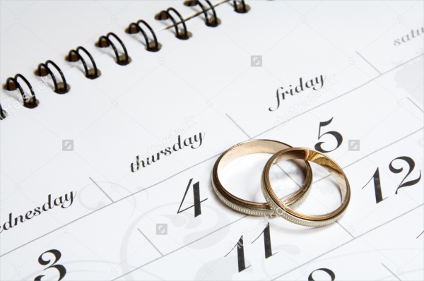 Wedding Date Calendar Template