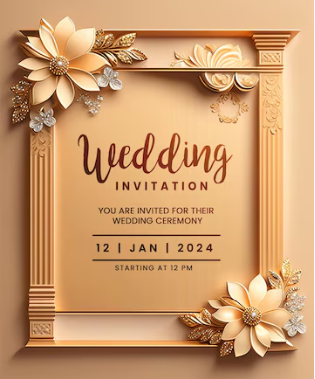 Wedding invitation greeting cards