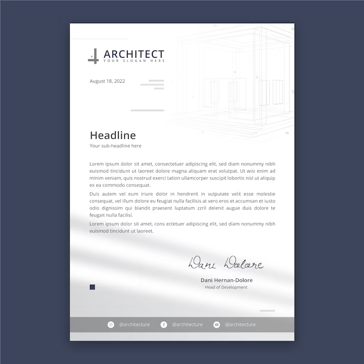  architect service letterhead template