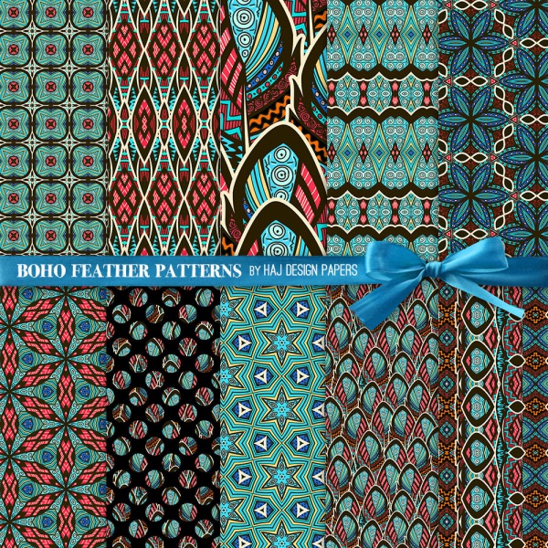 ethnic digital Bohemian paper Patterns
