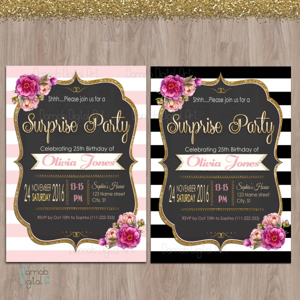 FREE 13+ Modern Surprise Party Invitation Templates in PSD AI MS