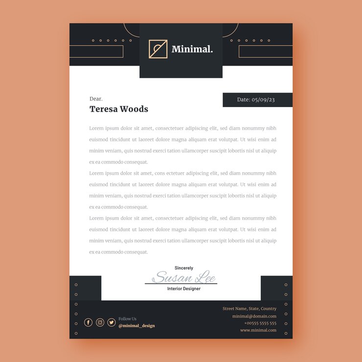 Interior Design Company Letterhead Template