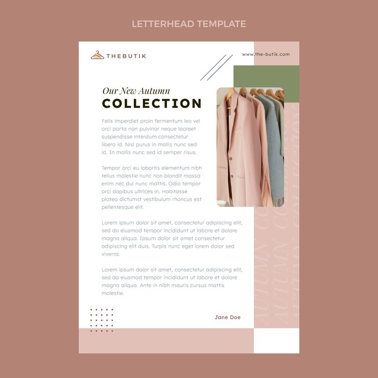 Minimal Clothing Boutique Letterhead Template