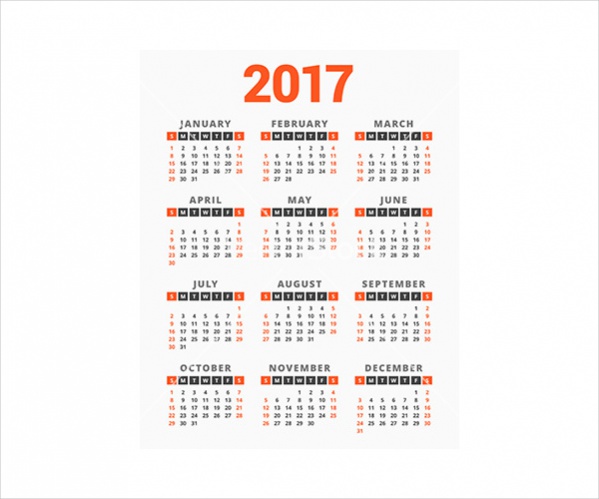 2017 year on white background week vector