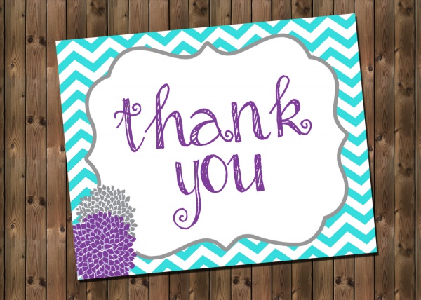 Baby Girl Shower Thank You Card