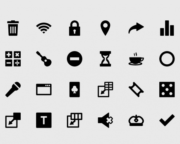 Black Shaded Android Icons