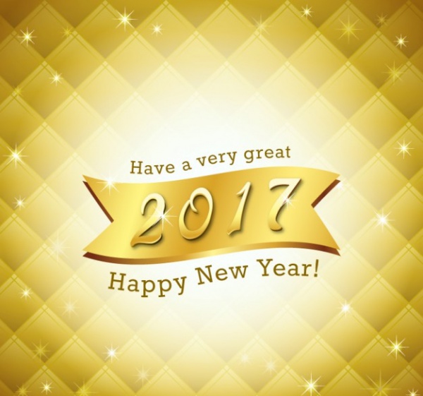 Bright Golden New Year Background