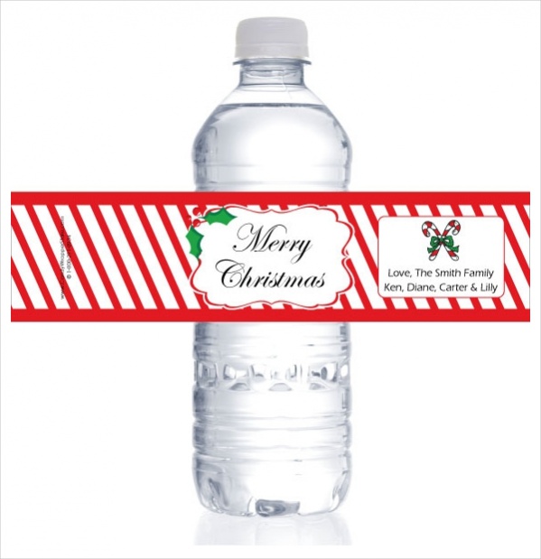 Christmas Water Bottle Labels