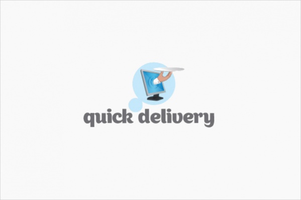 Computer Food Delivery Logo