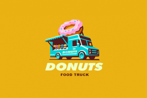 Cool Food Truck Logo Design