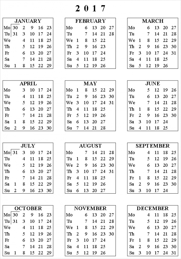 Customized Monthly Calendar