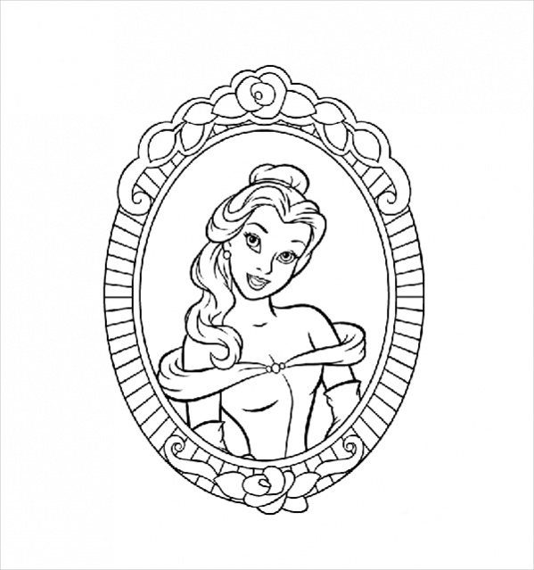 disney princess cartoon characters coloring page