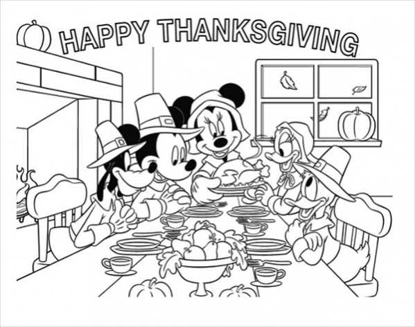 Disney Thanksgiving Coloring Page