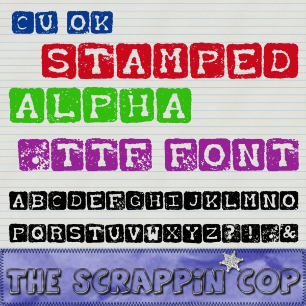Editable Stamped Alpha Font