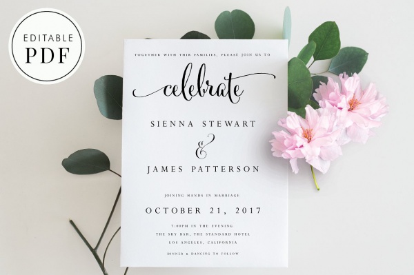Editable Wedding Invitation Wording