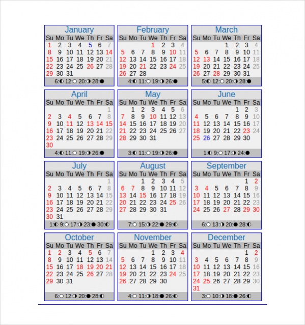 Editable Yearly Calendar